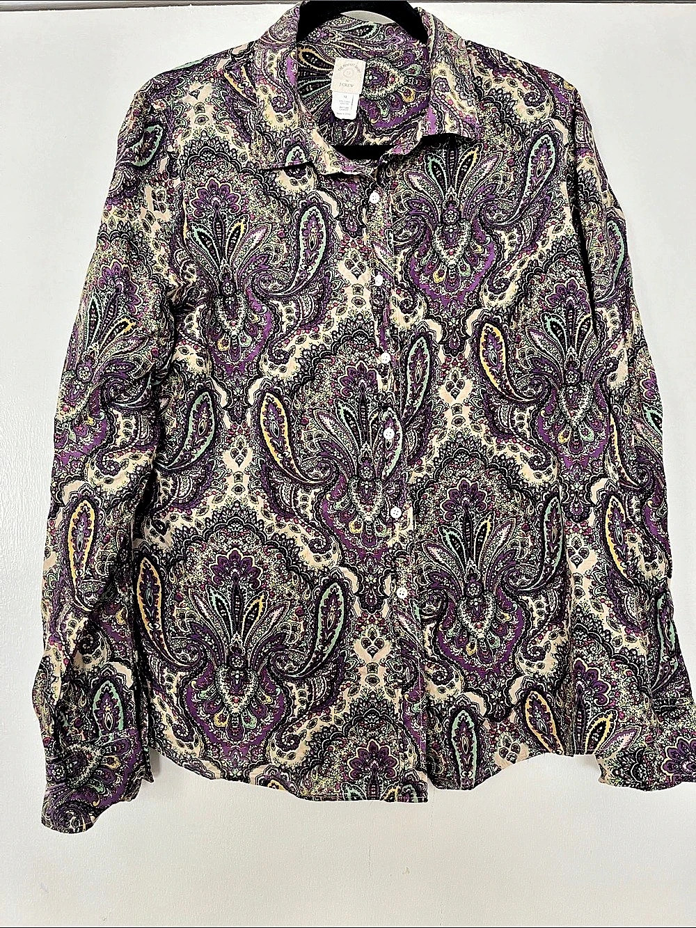 J.Crew Paisley Button Down in Purple & Green